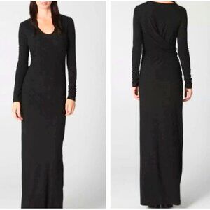 T by Alexander Wang Maxi Dress Scoop Neck Ruched Long Sleeve Size MEDIUM New NWT